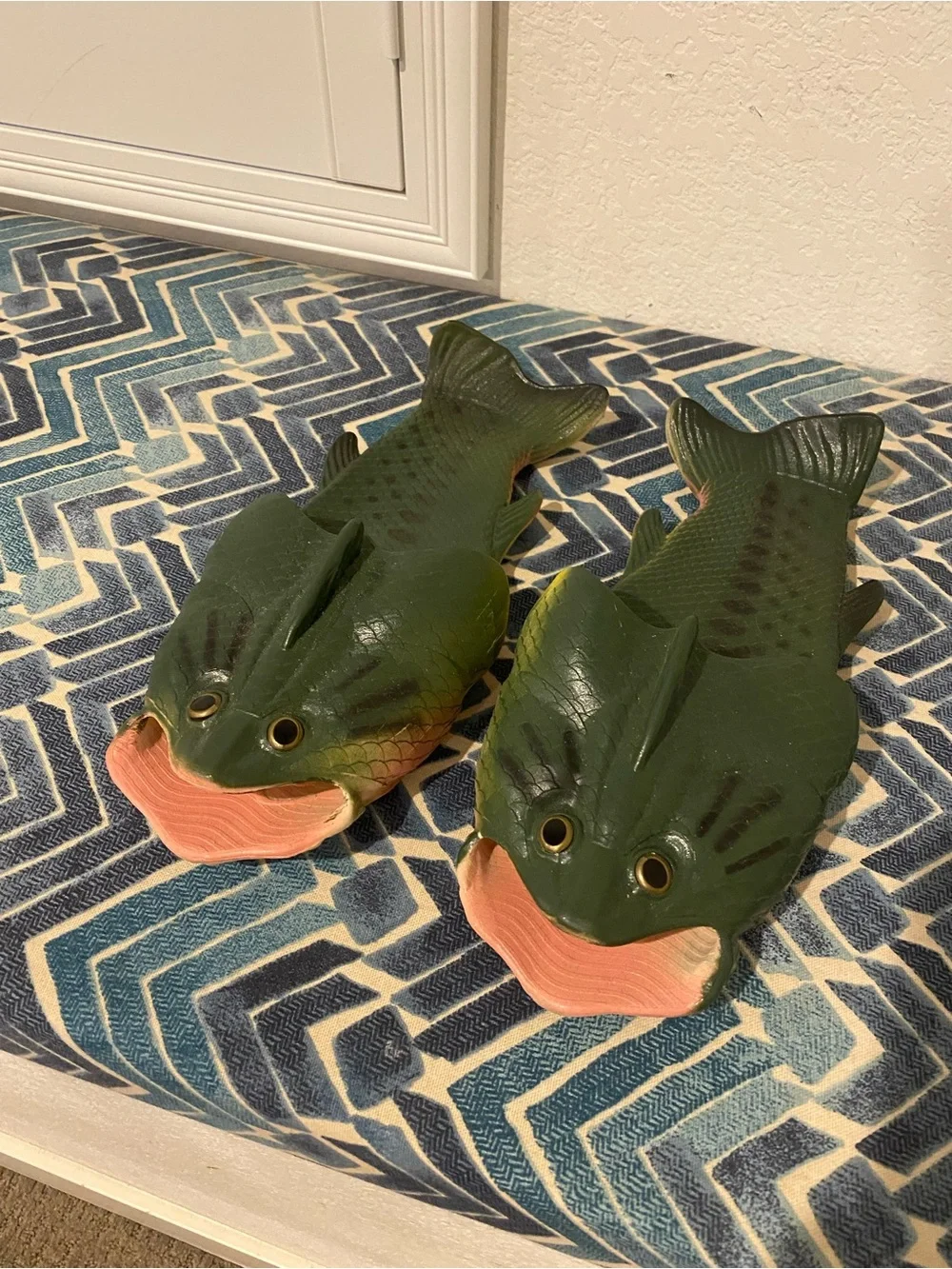 Green Fish Slip-On Pet House Slippers - Unbranded